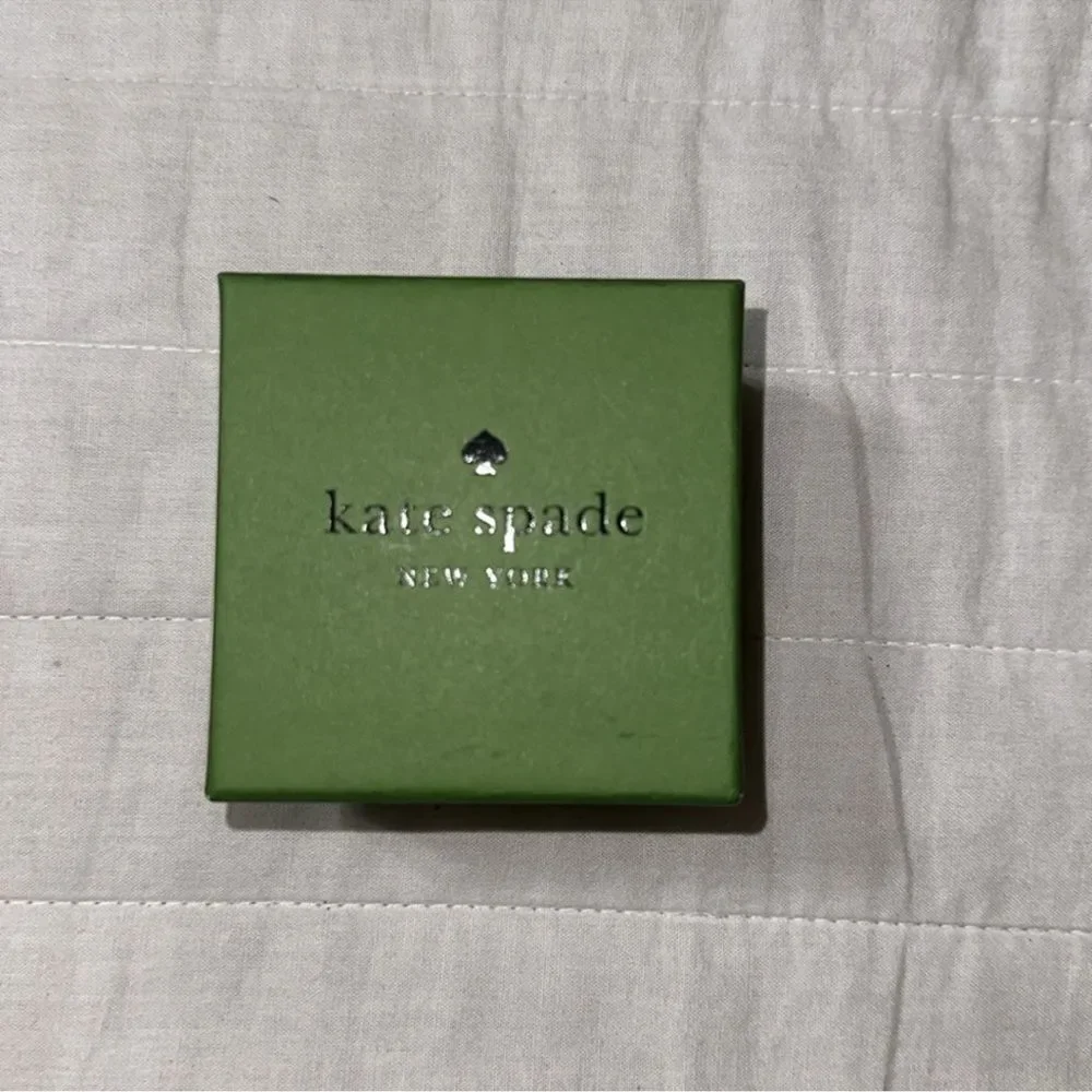kate spade Boxed Black Brass Tone Round Cubic Zirconia Stud Earrings